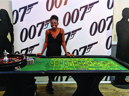 007 Back Drop and Roulette Table Props